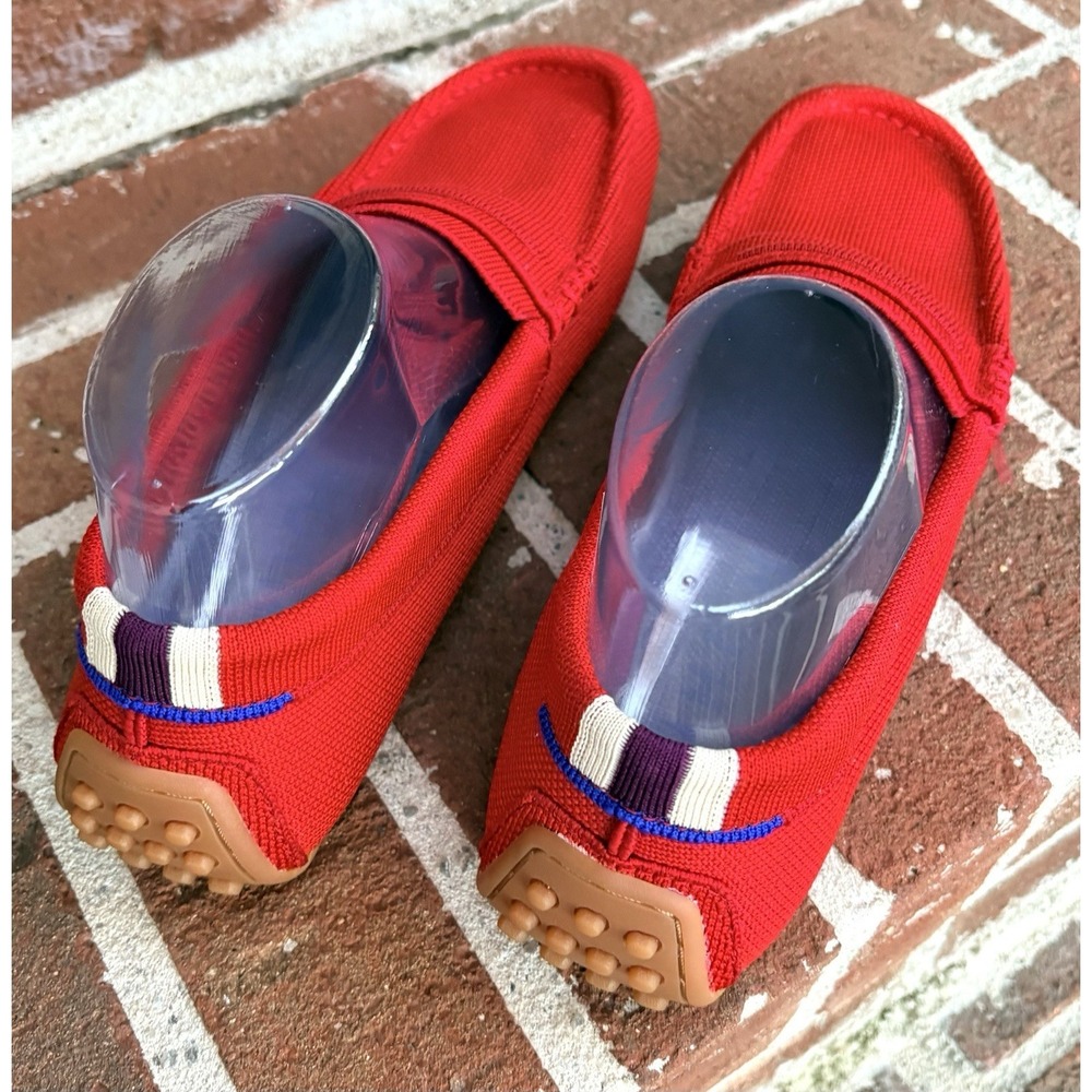 EUC Rothy's The Driver Red Clementine Driving Slip On Loafers Size 9 - Picture 2 of 10